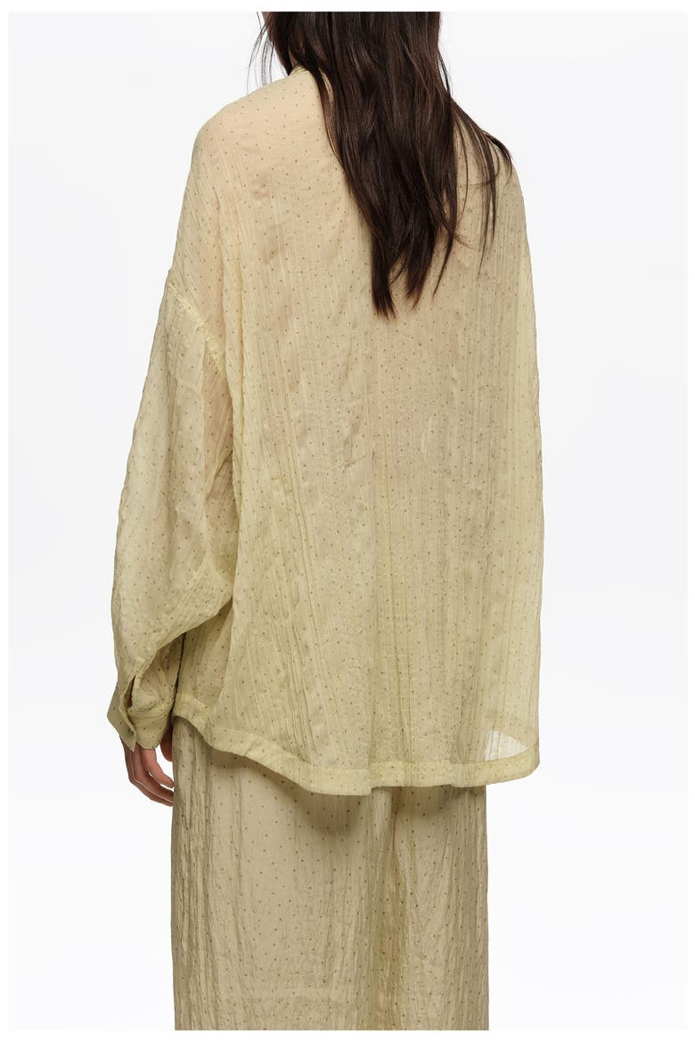 Mini Dots Pleated Oversize Shirt, Alternate, color, DOTS MINI OLIVE