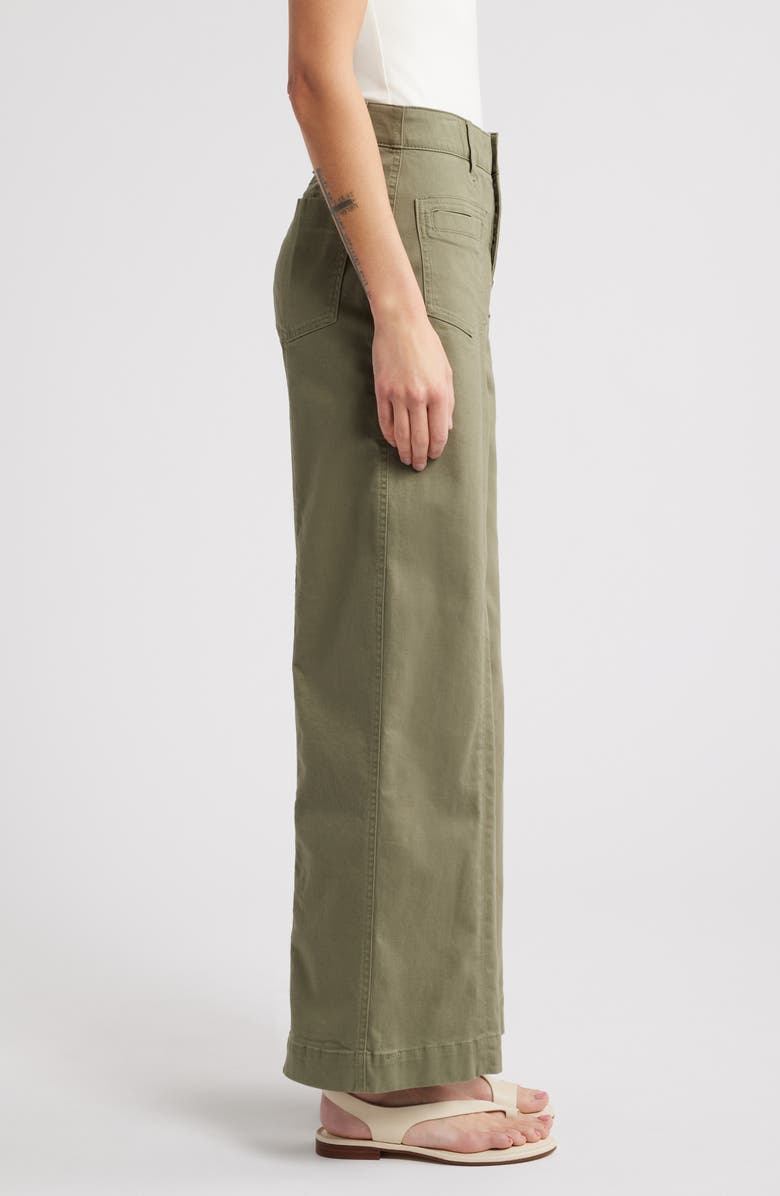 Wit & Wisdom 'Ab'Solution Skyrise High Waist Exposed Button Fly Wide Leg Pants, Alternate, color, Lily Pad
