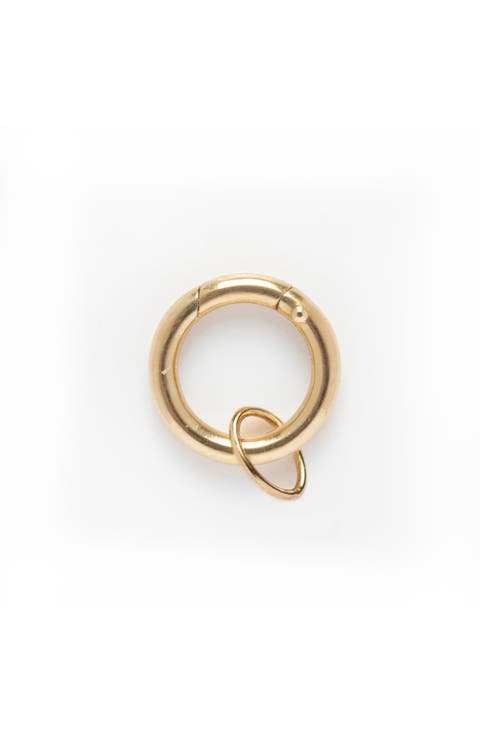 Solid Gold Round Charm Clip