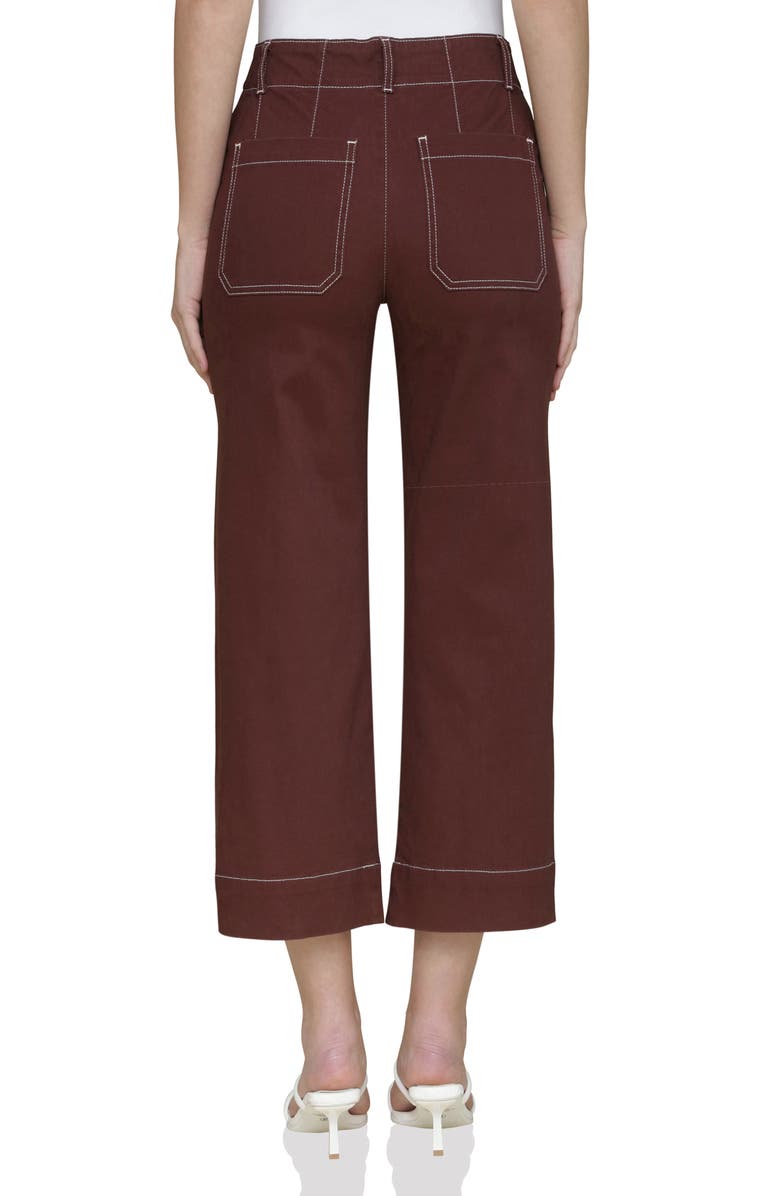 Bagatelle High Waist Wide Leg Crop Pants, Alternate, color, Chocolate