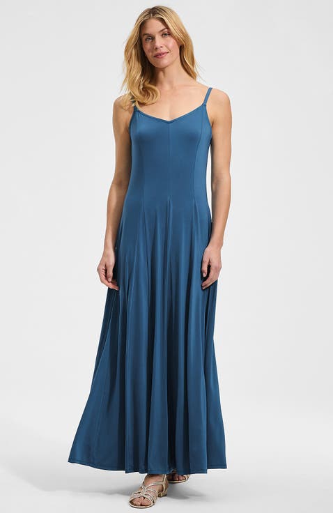 Silky Knit Godet Maxi Dress