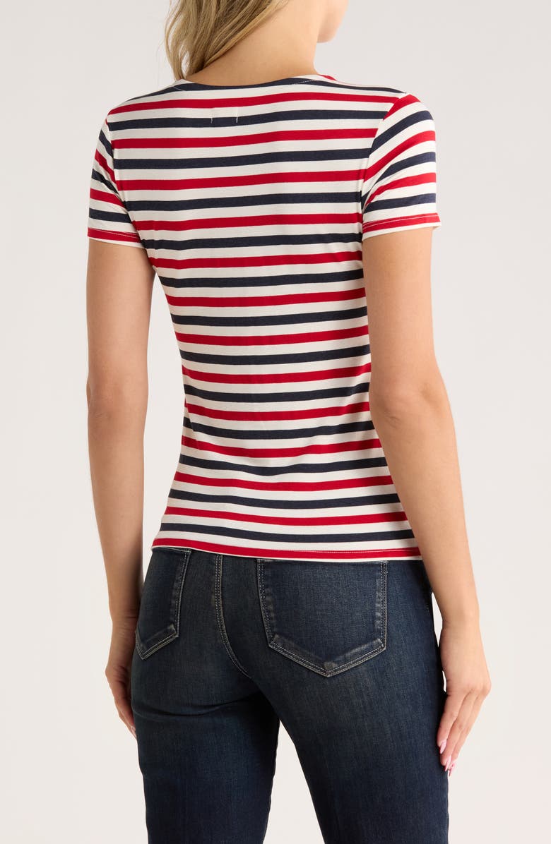 L'AGENCE Ressi Stripe T-Shirt, Alternate, color, Natural/ Red/ Navy Stripe
