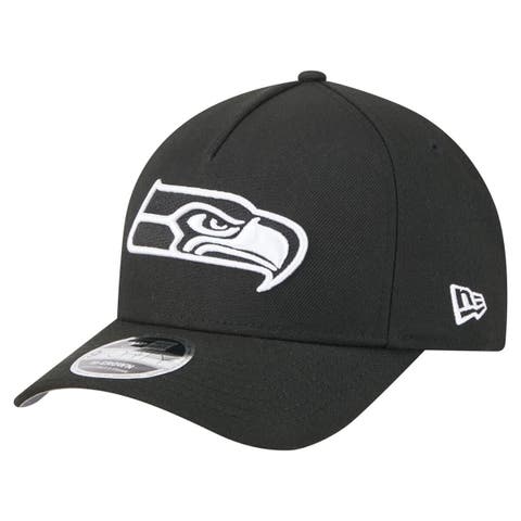 Men's New Era  Black Seattle Seahawks Team Collection 9FORTY M-Crown A-Frame Adjustable Hat