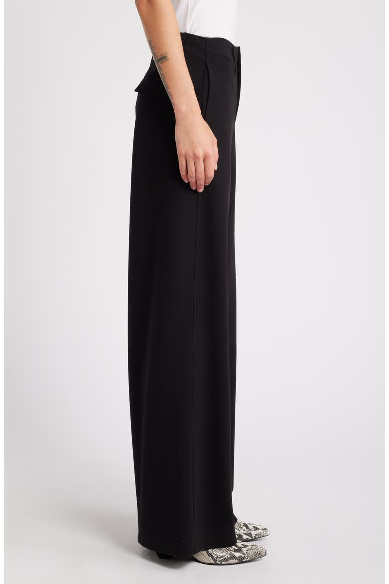 Sofie High Waist Wide Leg Ponte Knit Pants, Alternate, color, BLACK
