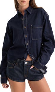 Good American The Denim Easy Shirt