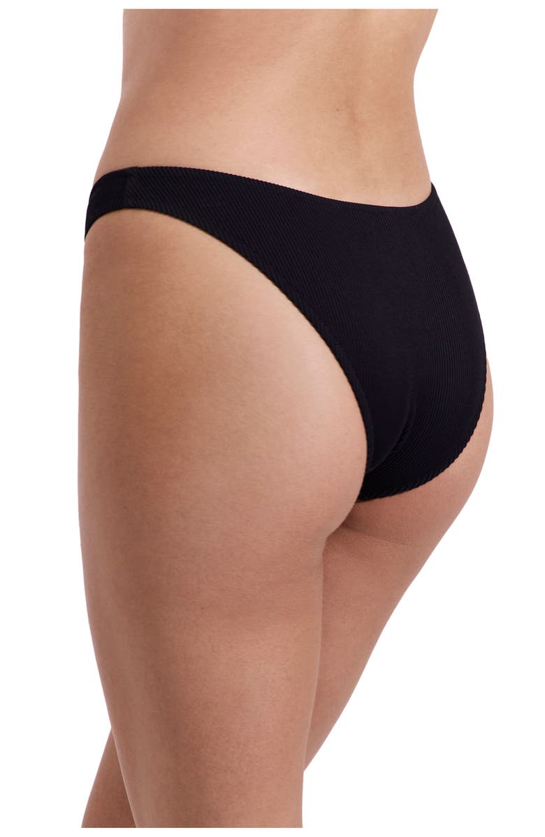Luma Gottex Emanuelle Textured High Leg Bikini Bottom, Alternate, color, Black