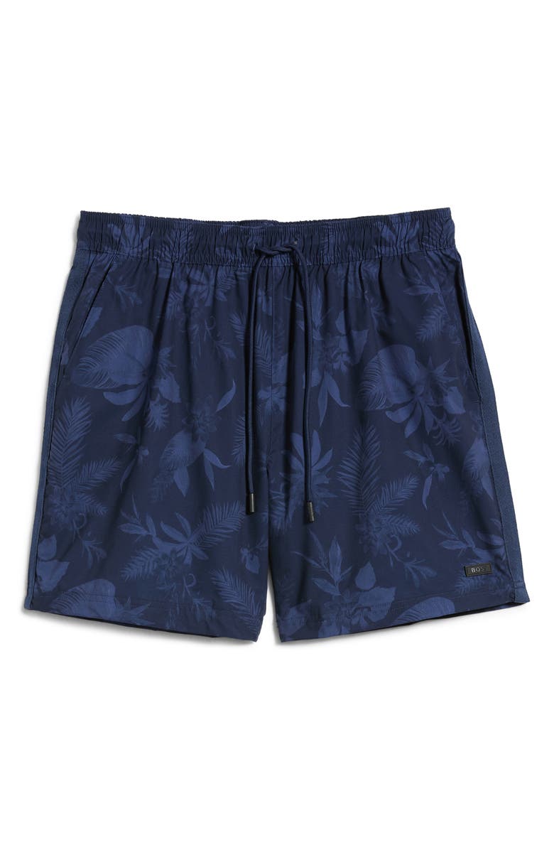 BOSS Alain Swim Trunks, Main, color, Navy