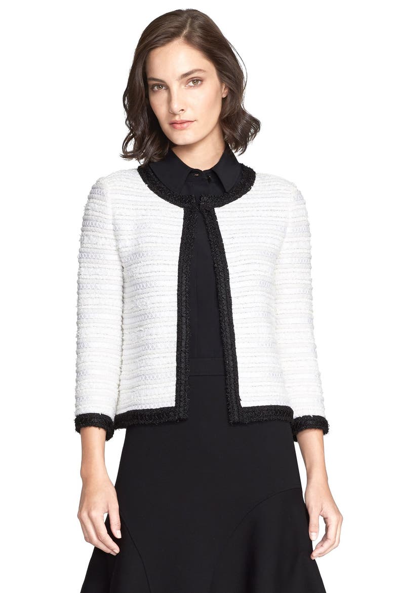 Tweed Jacket, Main, color, CREAM/CAVIAR