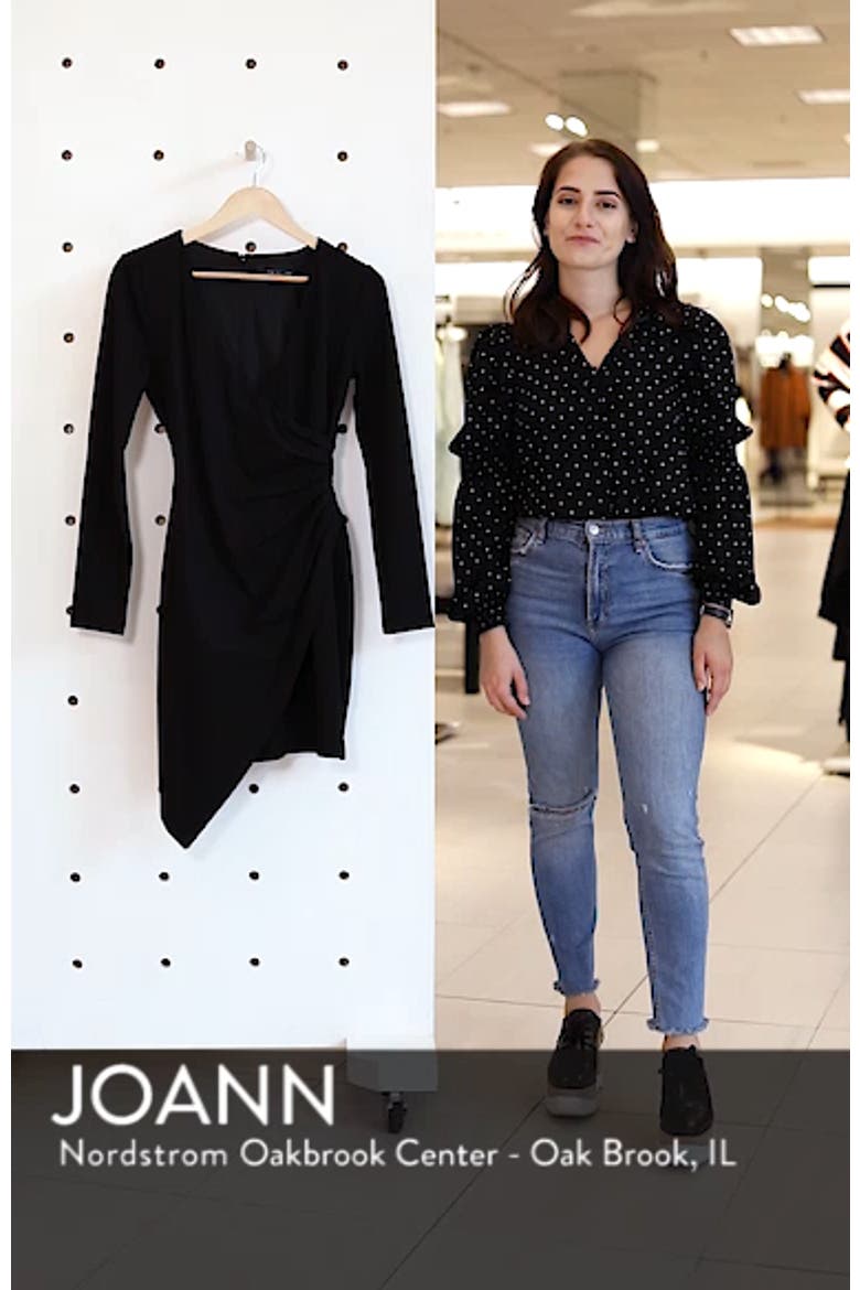 Long Sleeve Faux Wrap Dress video