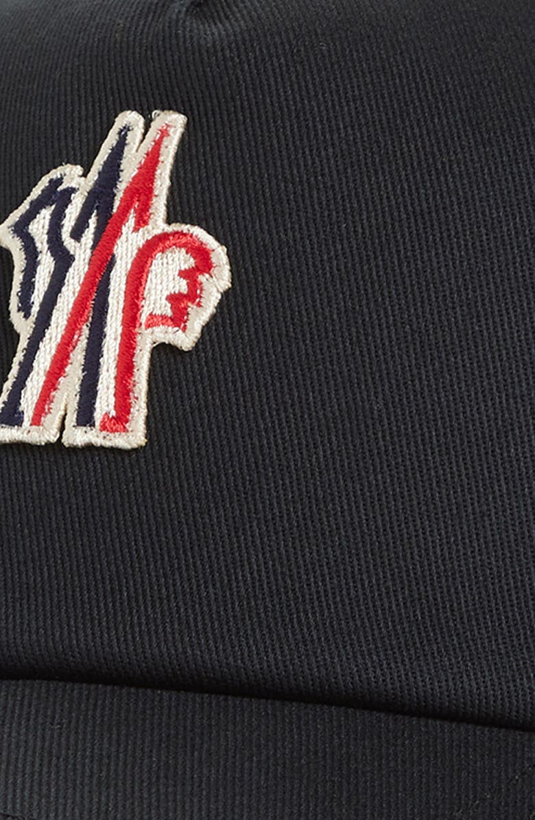 Moncler Grenoble Logo Patch Cotton Twill Baseball Cap, Alternate, color, Black
