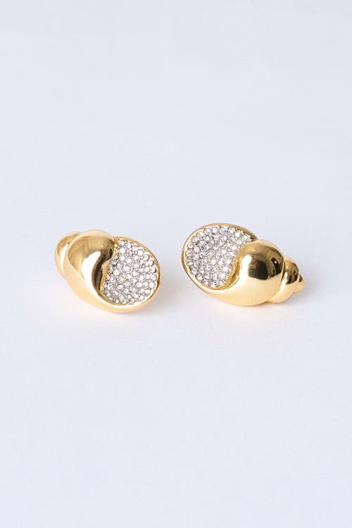 Classicharms Lexi Crystal Seashell Stud Earrings In Gold