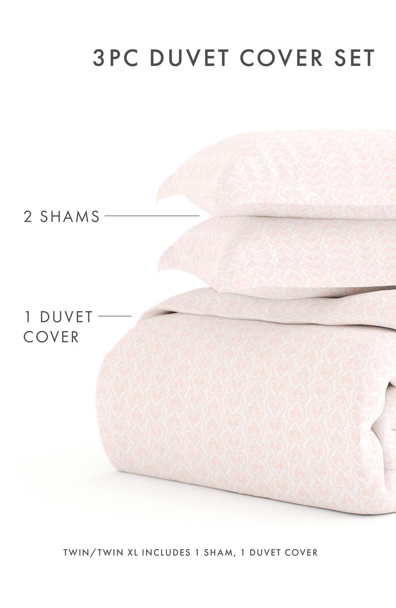 HOMESPUN IENJOY HOME Premium Ultra Soft Classic in Pink Pattern 3-Piece Duvet Cover Set, Alternate, color, Pink