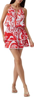 Melissa Odabash Rosa Ruffle Tiered Cover-Up Sundress