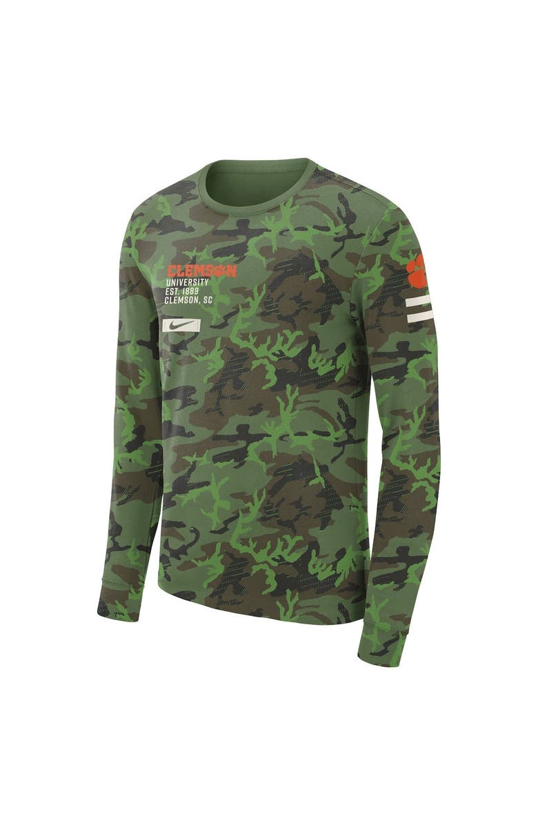 Nike Men's Nike Camo Clemson Tigers Military Long Sleeve T-Shirt, Alternate, color, 
