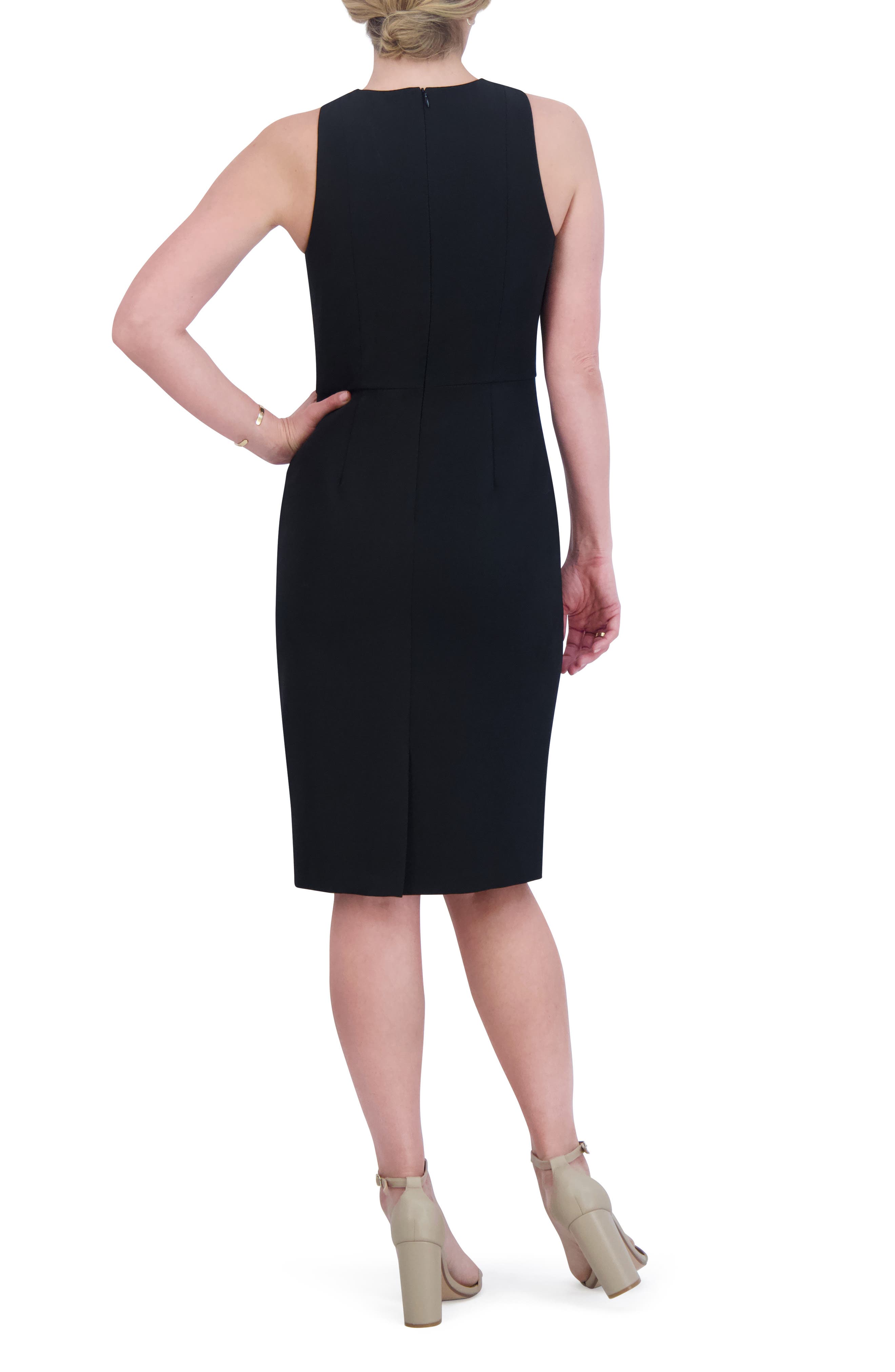 Cross Neck Cocktail Sheath Dress - image 2