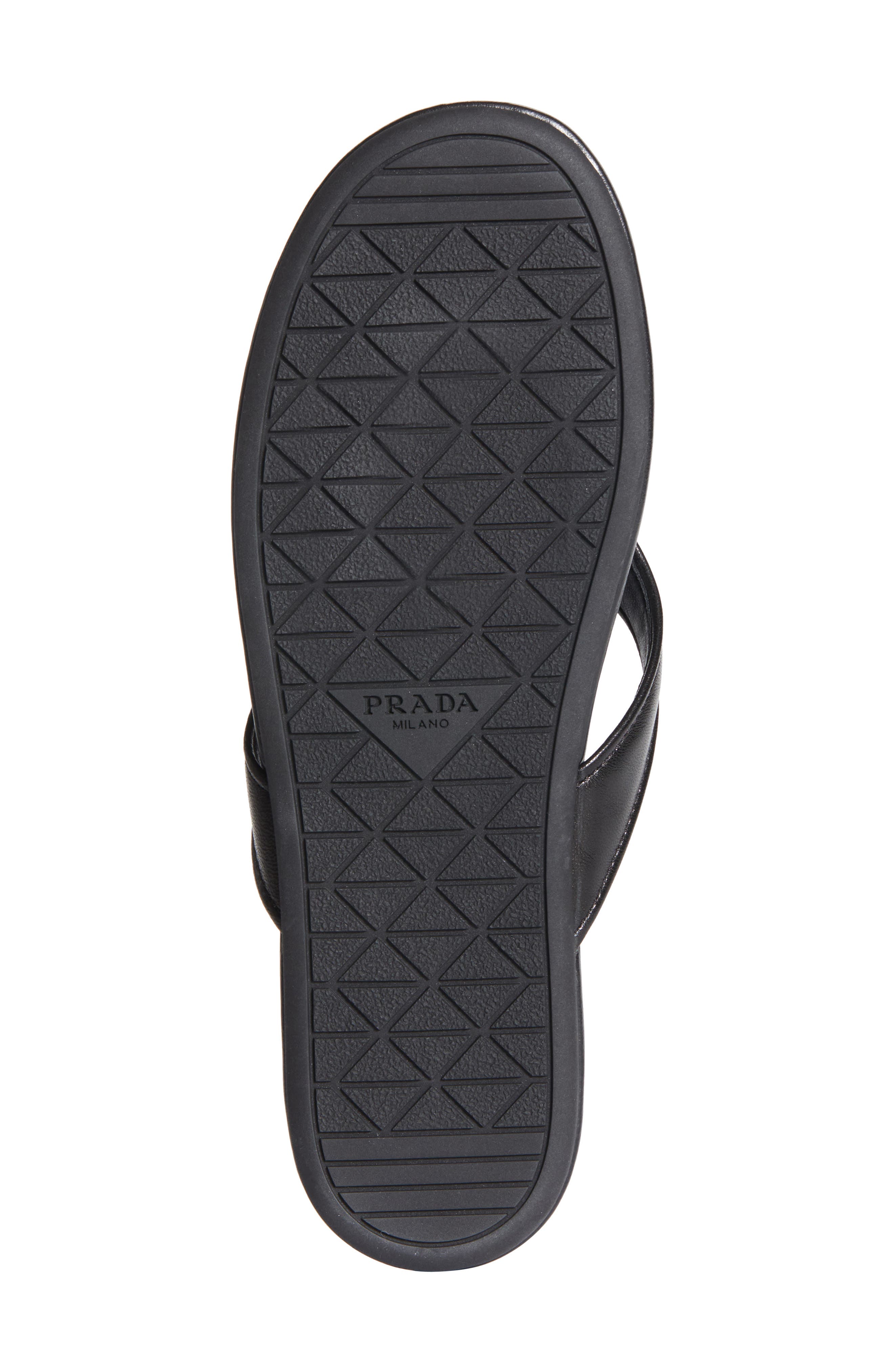 Prada Logo Flip Flop, Alternate, color, Black