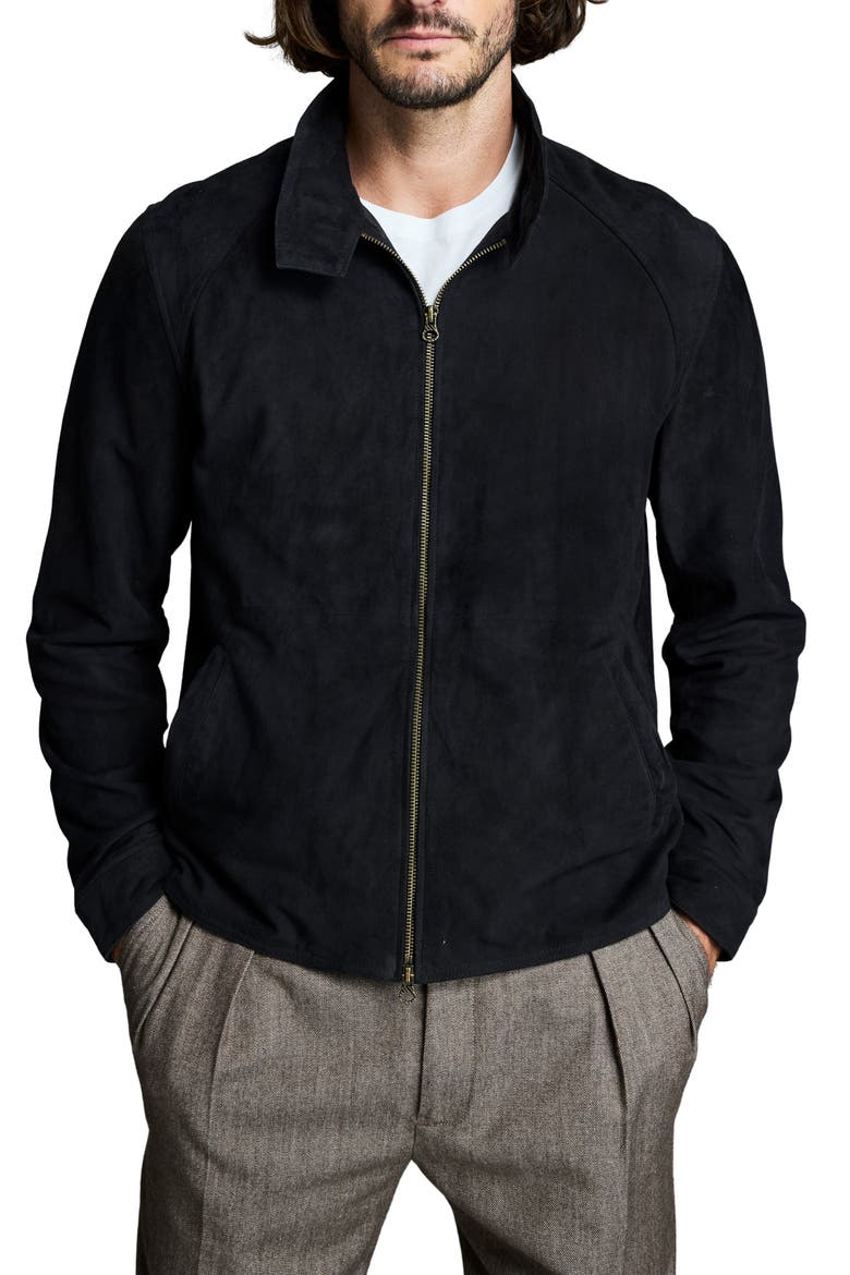 Barracuda Suede Jacket, Main, color, BLACK