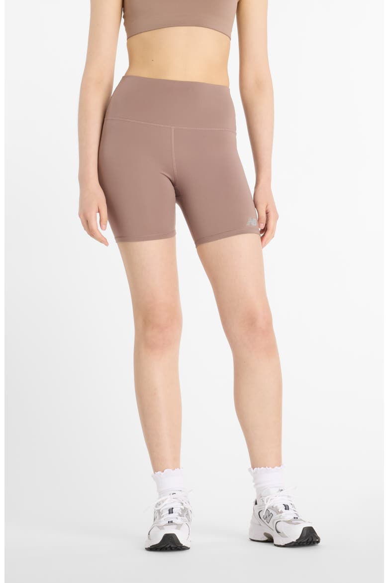 NB Harmony 6-Inch High Rise Performance Athletic Shorts, Alternate, color, BROWN