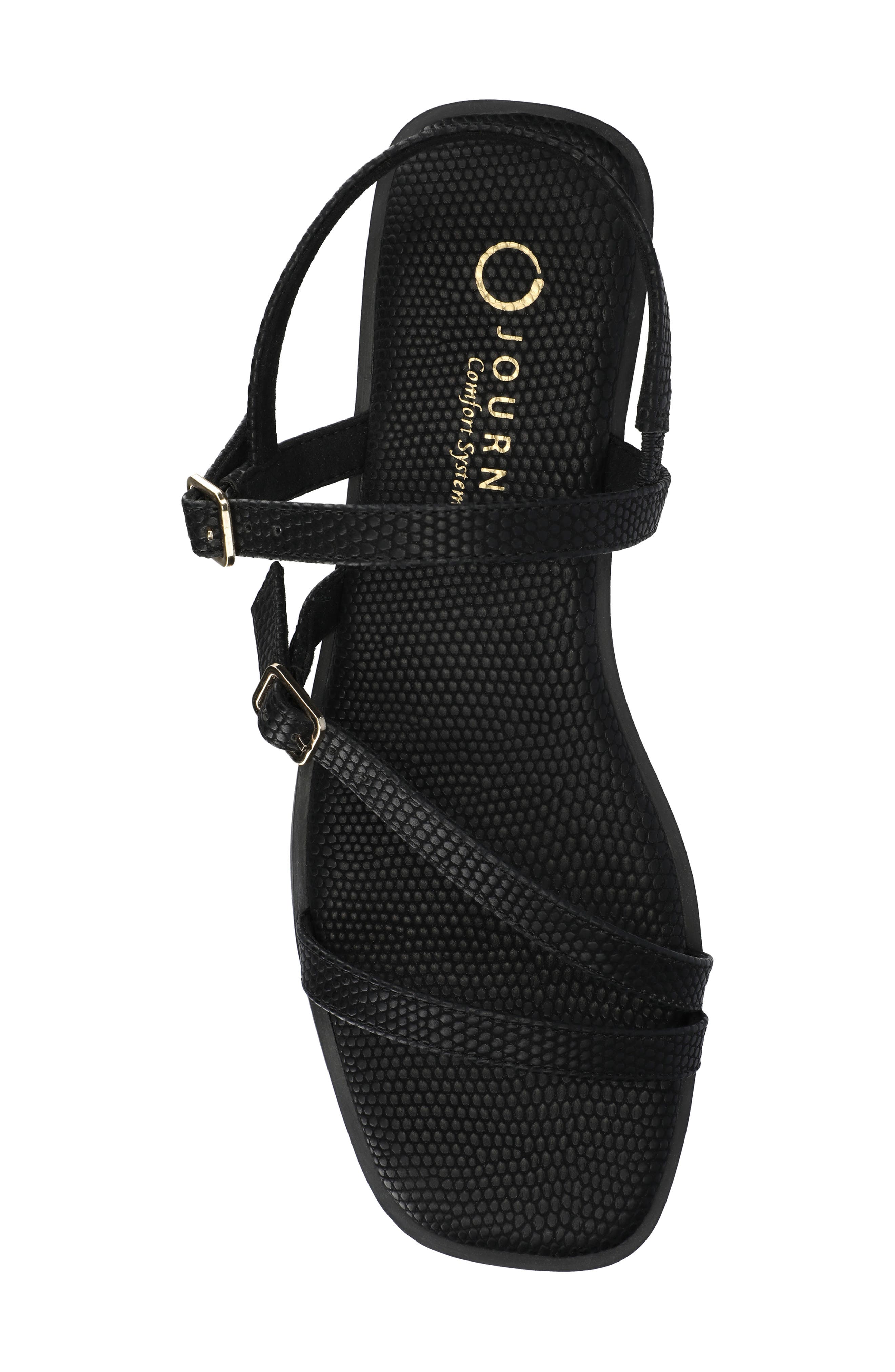 Journee Collection Brianna Sandal, Alternate, color, Black Lizard