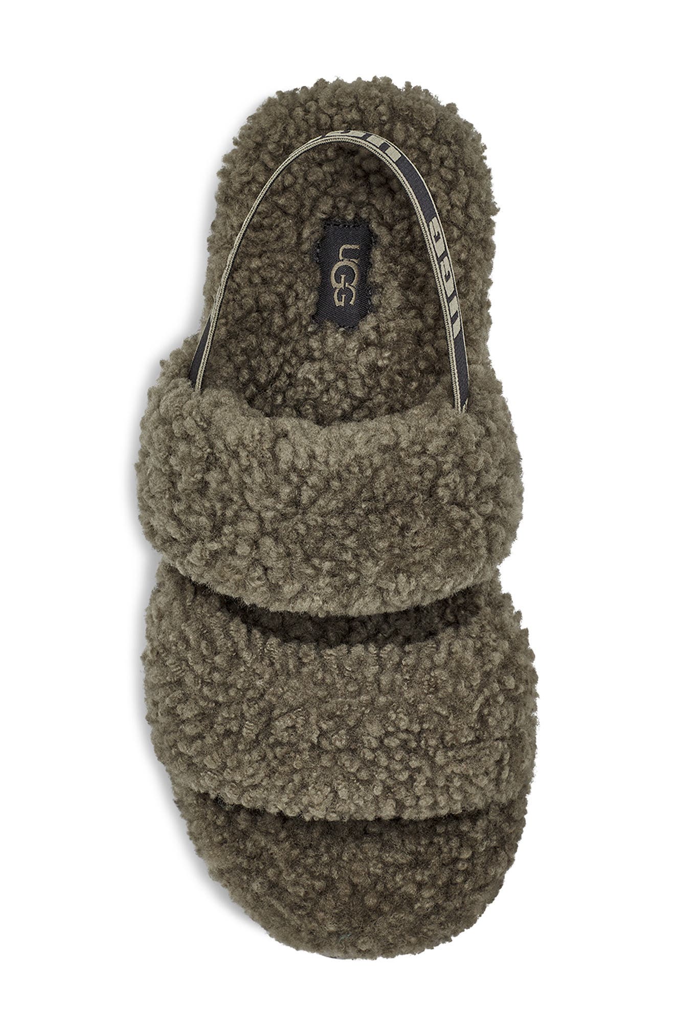 Oh Fluffita Genuine Shearling Slingback Sandal, Alternate, color, BURNT OLIVE