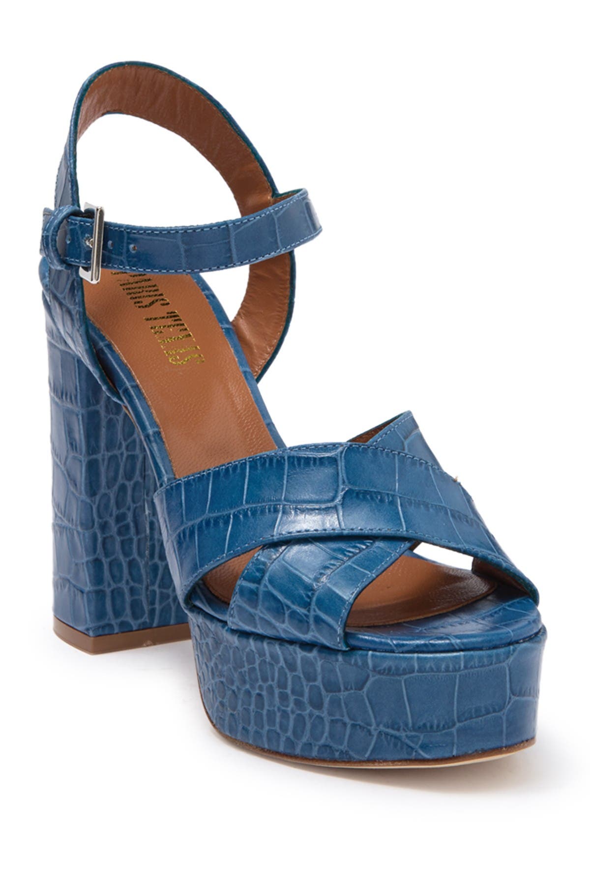 Paris Texas Open Toe Croc Embossed Print Platform Sandal (Women ...