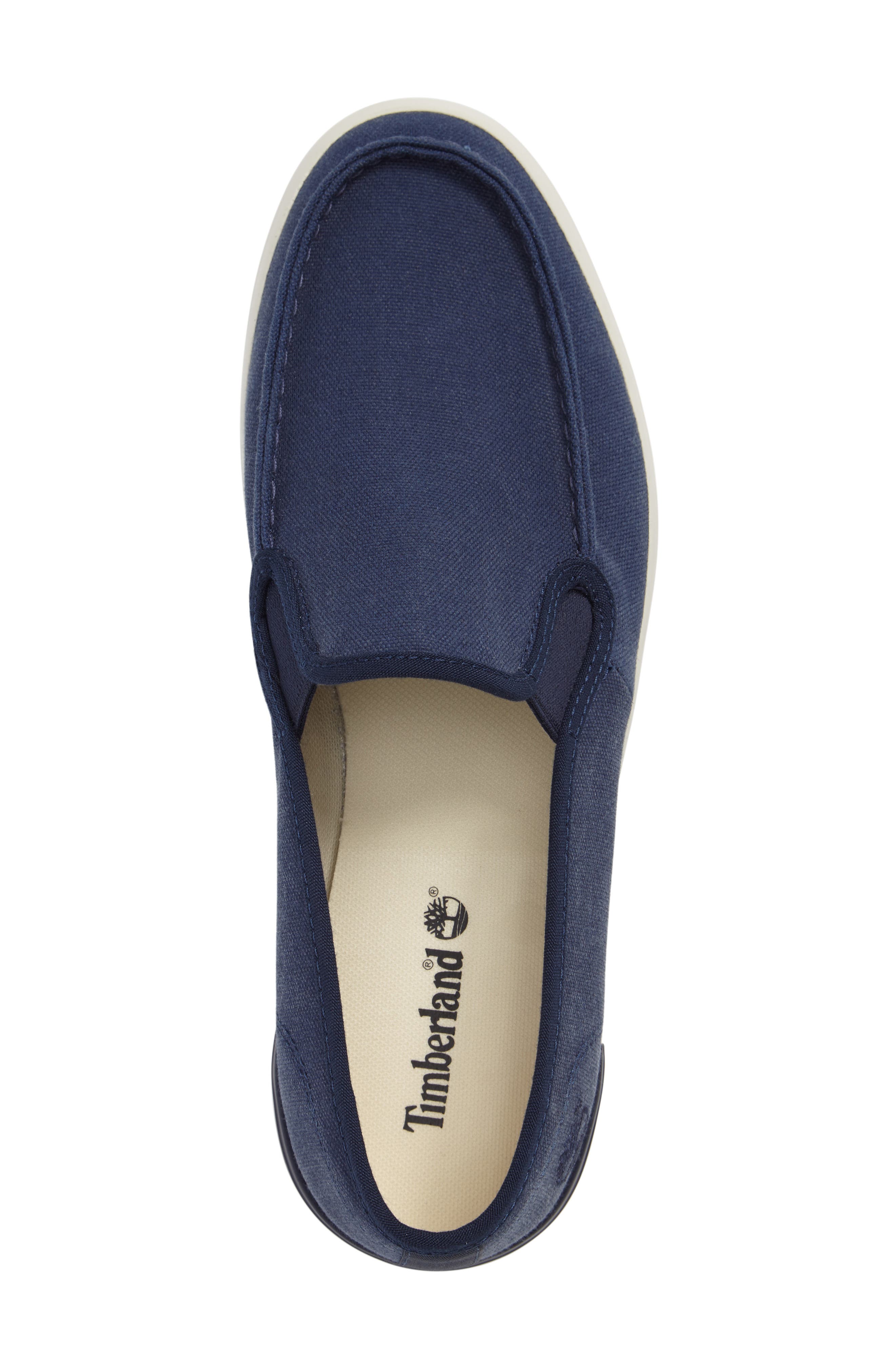 'Newport Bay' Moc Toe Slip-On, Alternate, color, NAVY CANVAS