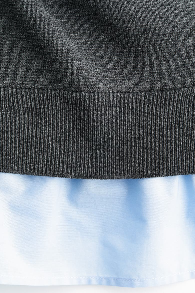 Layered Off-the-shoulder Cardigan, Alternate, color, Dark gray melange