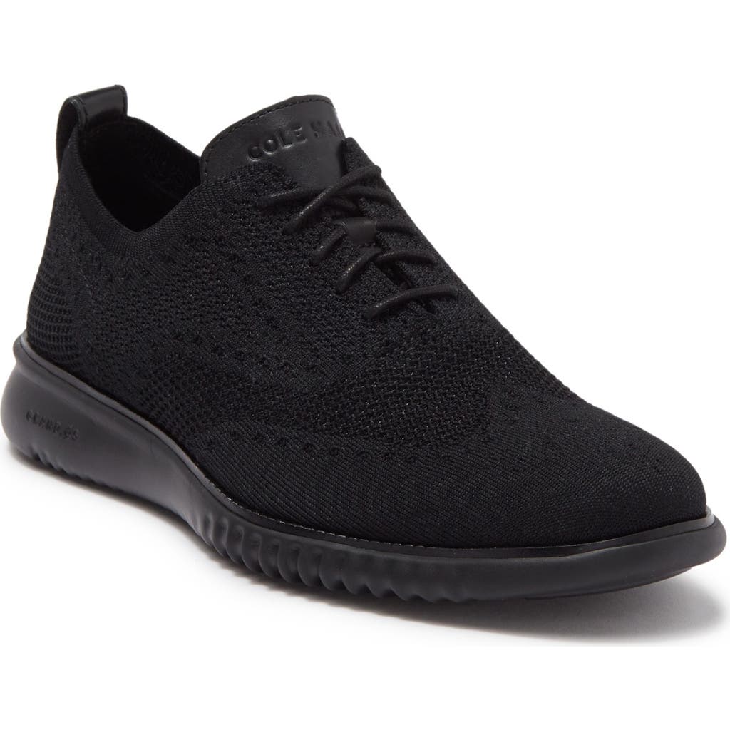 Cole Haan 2.zerogrand Stitchlite Water Resistant Wingtip In Black/bla
