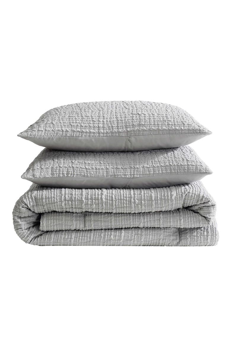 Serenity Waves Duvet Cover & Sham Set, Main, color, GREY