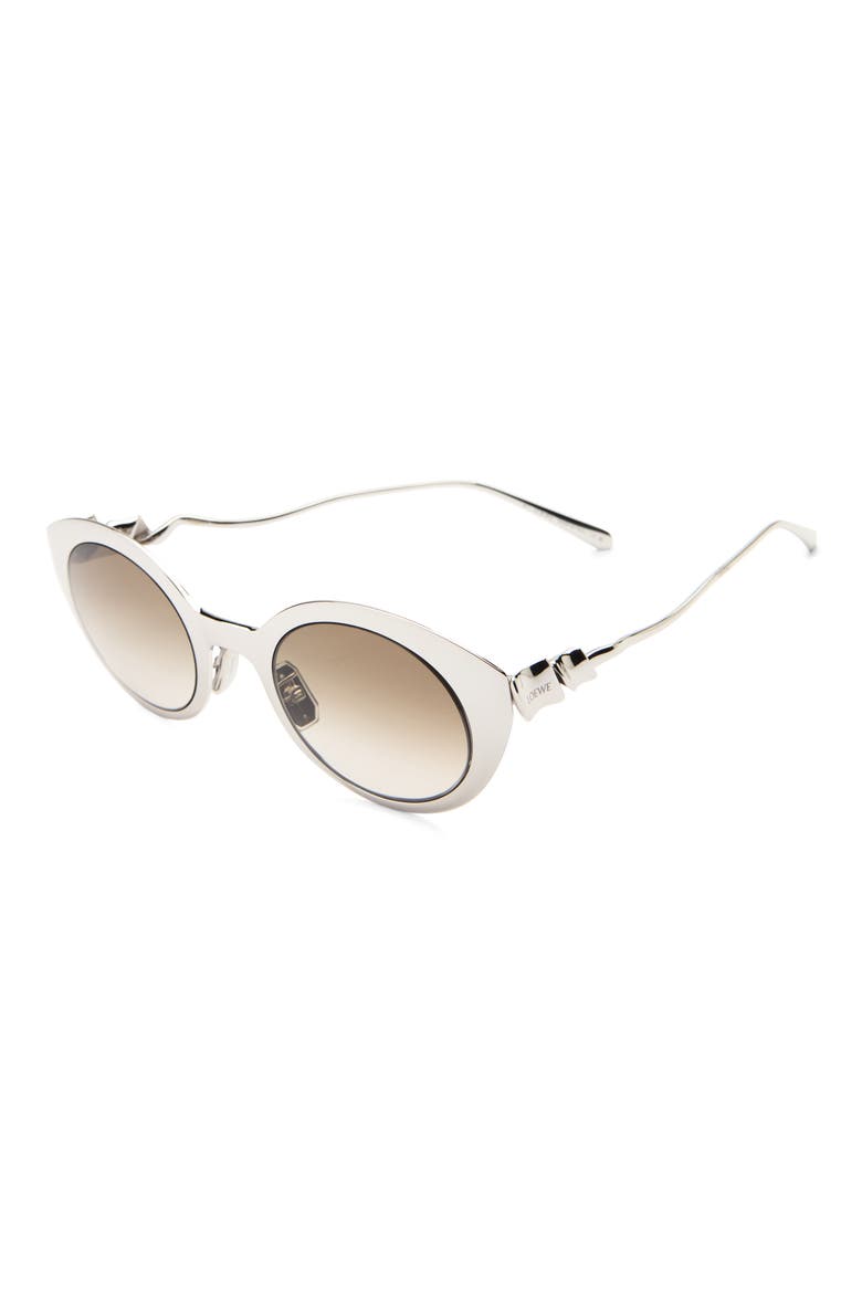 Coil 48mm Round Sunglasses, Alternate, color, SHINY PALLADIUM / BROWN
