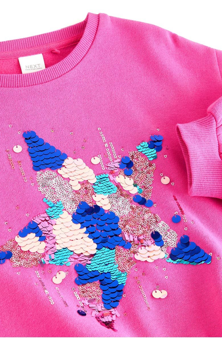 NEXT Kids' Sequin Star Sweatshirt, Alternate, color, Pink