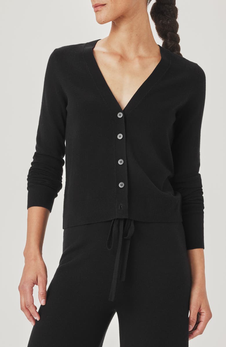 Splendid Christa Cropped Cardigan, Main, color, Black