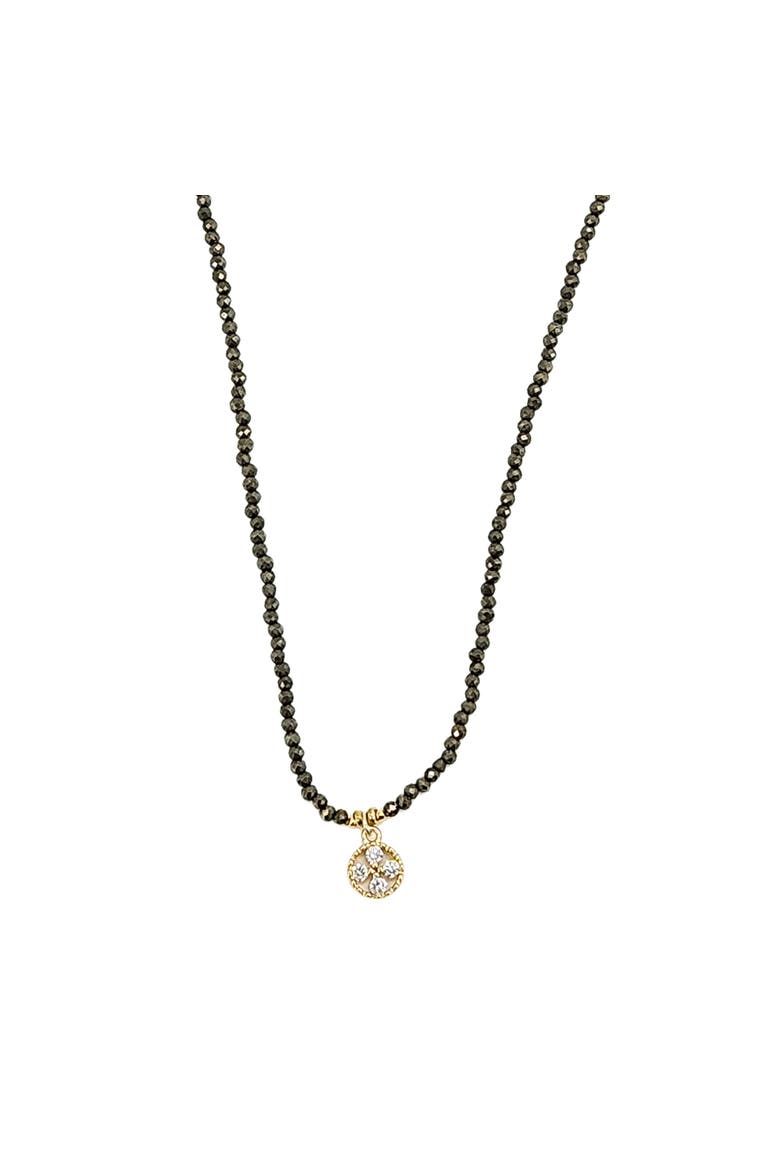 Faceted Beaded Charm Necklace, Alternate, color, bronze