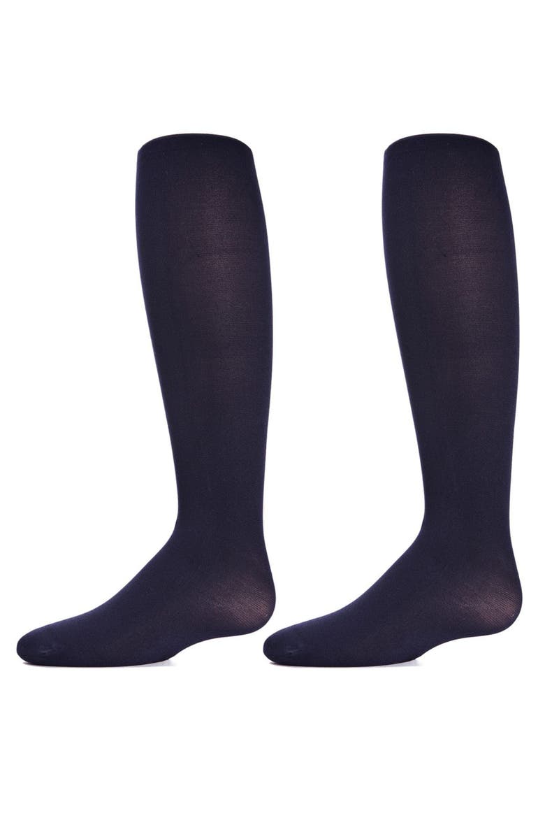 2 Pair Pack Essentials Nylon Tights, Main, color, Navy
