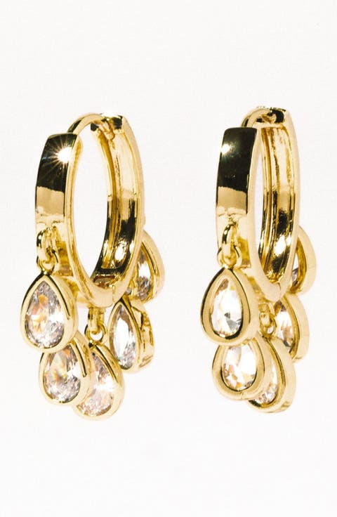 Eloise Cubic Zirconia Charms Hoop Earrings