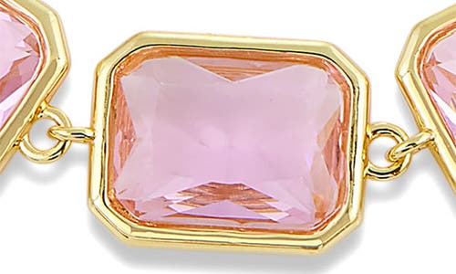 Savvy Cie Jewels Bezel Pink Crystal Collar Necklace