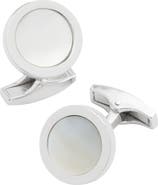 Jan Leslie Round Gemstone Inlay Sterling Cufflinks