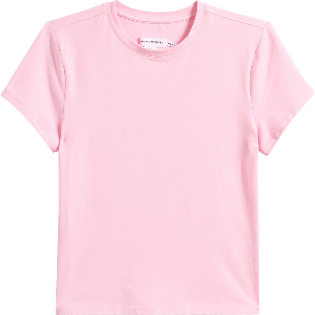 Good American Super Stretch Baby Tee In Rose Quartz