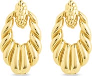 Sterling Forever Enid Textured Doorknocker Drop Earrings