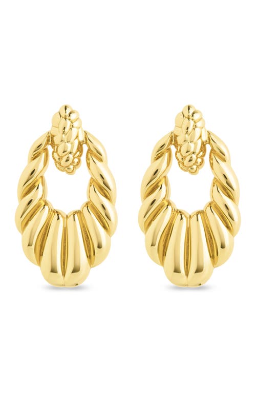 Sterling Forever Enid Textured Door Knocker Stud Earrings
