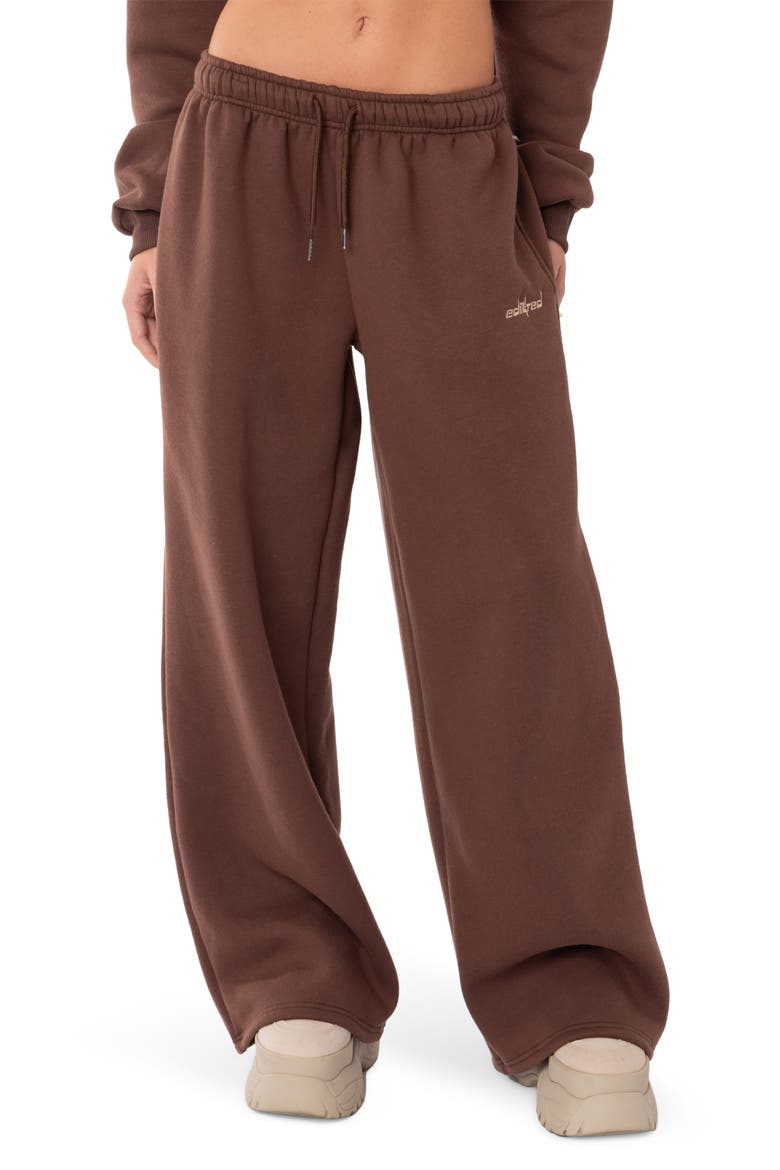 Brenna Low Rise Wide Leg Sweatpants, Main, color, BROWN