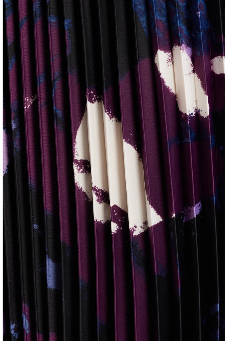 Abstract Print Pleated Skirt, Alternate, color, DEEP PLUM MULTI