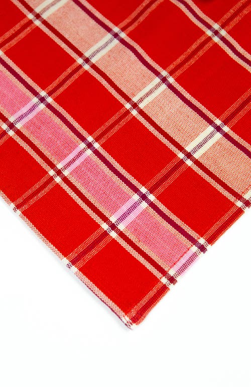 Archive New York Handwoven Holly Cotton Table Runner In Red