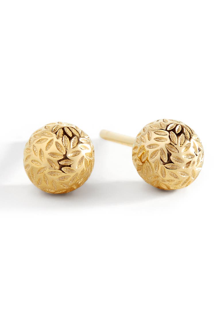 Textured Gold Ball Studs Earrings, Main, color, 18k Gold over Sterling Silver