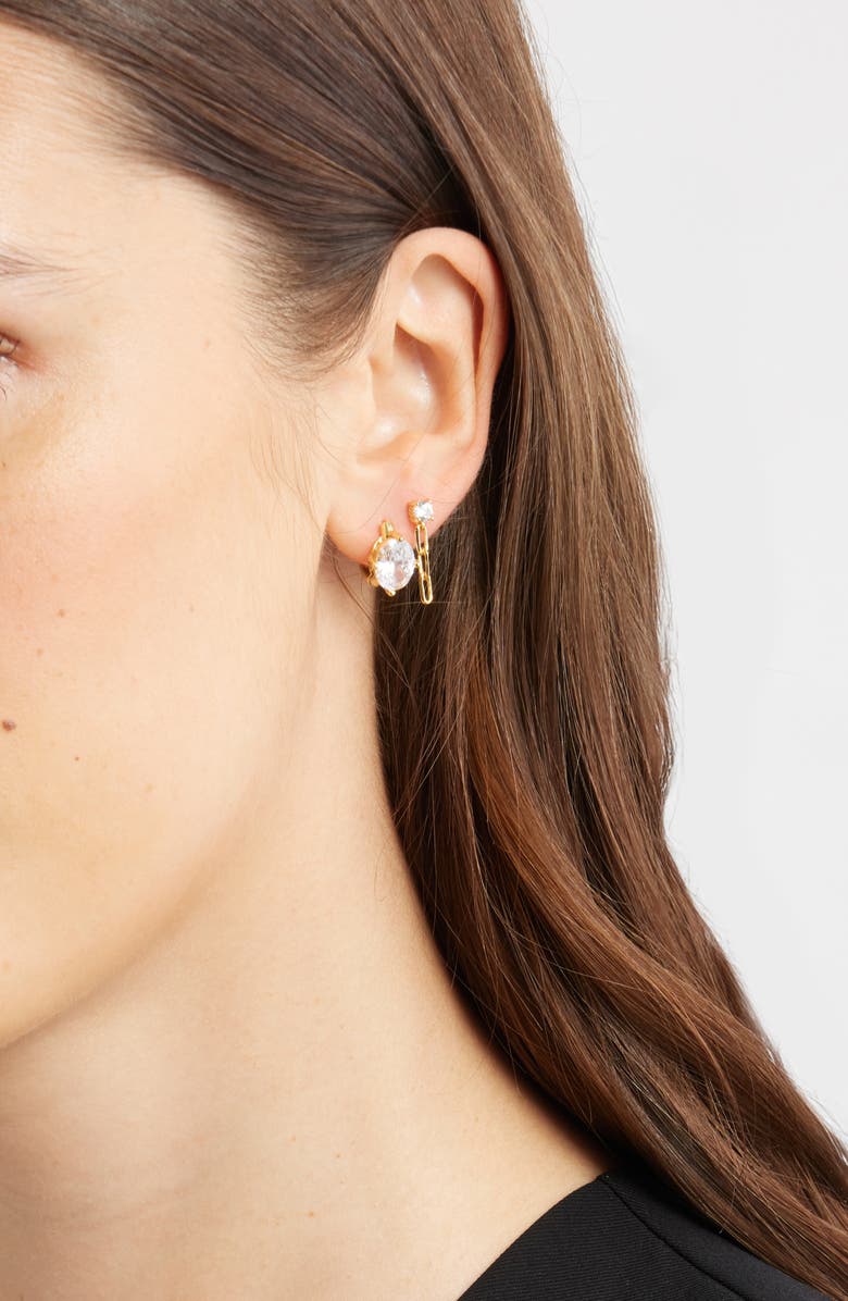 Nordstrom Set of 3 Demi Fine Earrings, Alternate, color, 14K Gold Plated