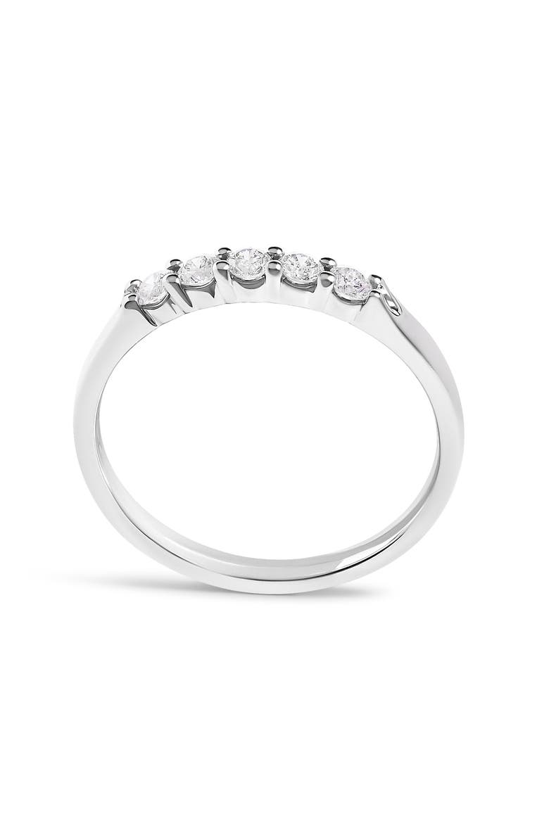 14K Gold 1/4 Ctw Diamond 5 Stone Band Ring, Alternate, color, White Gold