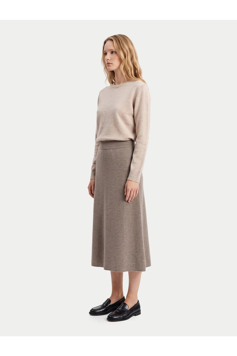 Cashmere Knitted Midi Skirt, Alternate, color, taupe