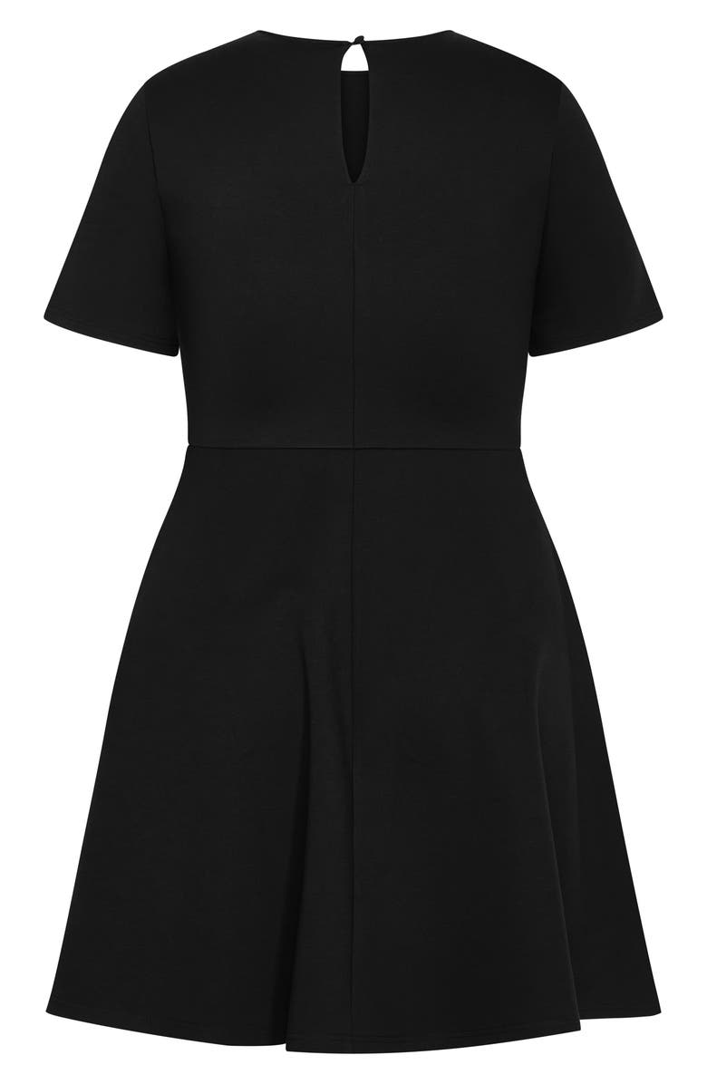 City Chic Cariline Fit & Flare Dress, Alternate, color, Black