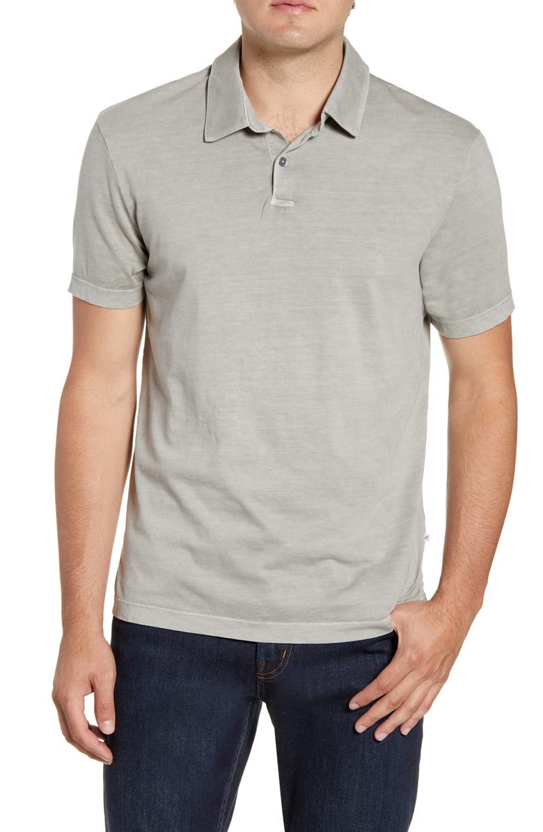James Perse Slim Fit Sueded Jersey Polo, Main, color,