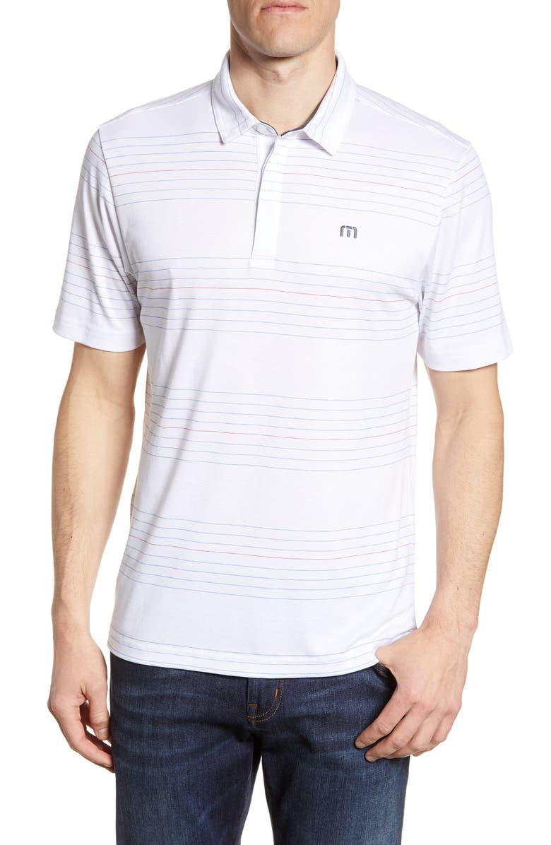TravisMathew Gooden Regular Fit Stripe Polo, Main, color, 